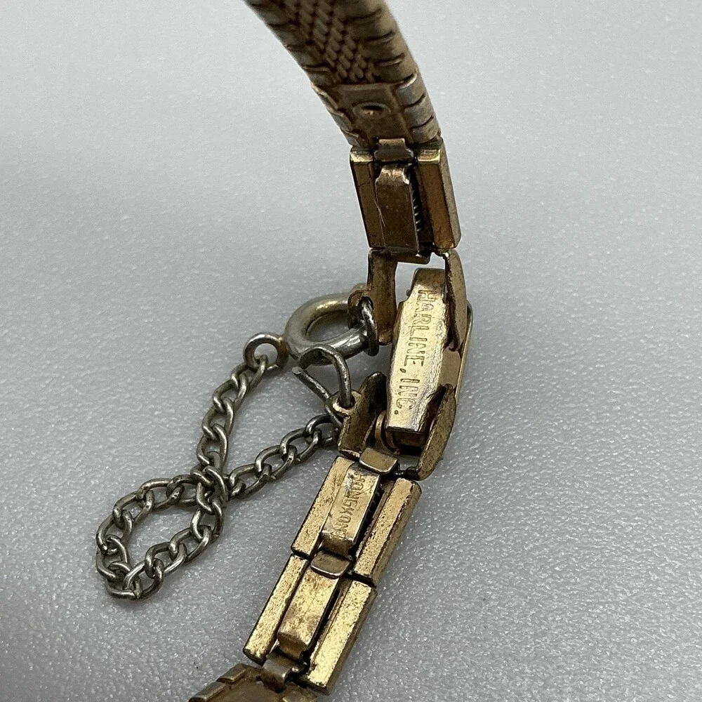 Vintage Helbros Womens Watch 17mm Gold Tone Bracelet 17 Jewels Manual Wind 6
